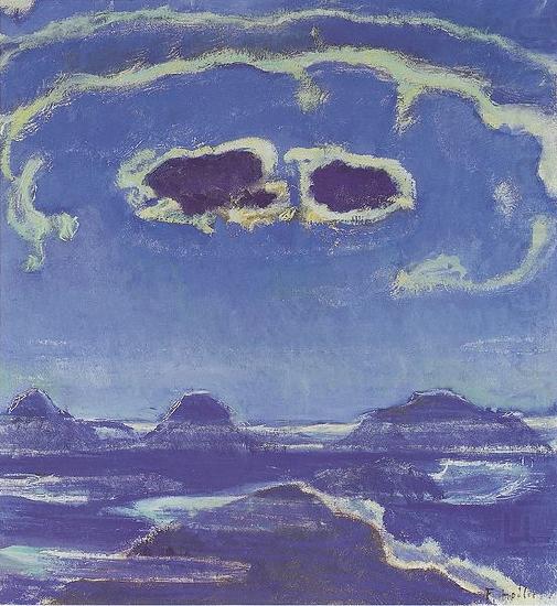 Monch und Jungfrau im Mondschein, Ferdinand Hodler